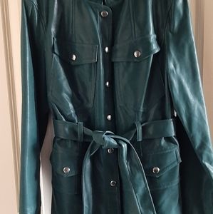 Faux Green Leather Jkt